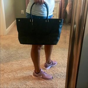 Large Authentic Black Leather Coach Purse